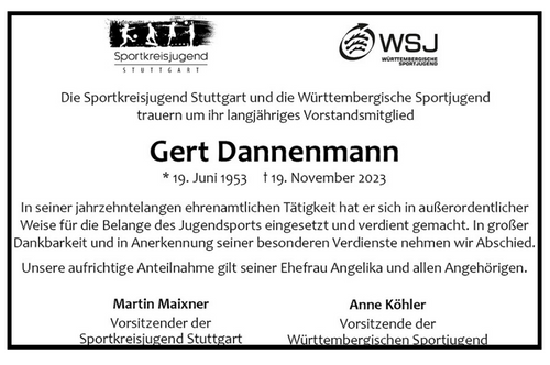 Die WSJ trauert um Gert Dannenmann